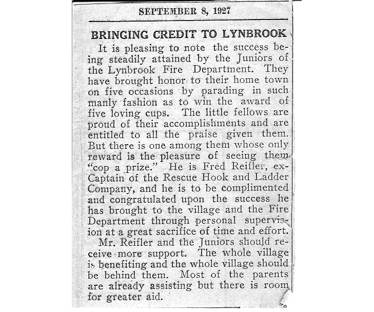 Lynbrook junior newspaper article920s
